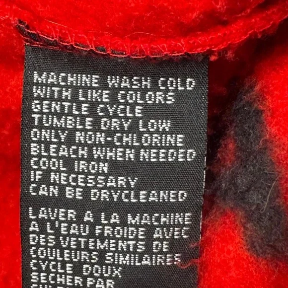 Women's Vintage 90s‎  Carole Little Red and Black Ski Print Fleece Jacket - Picture 7 of 7